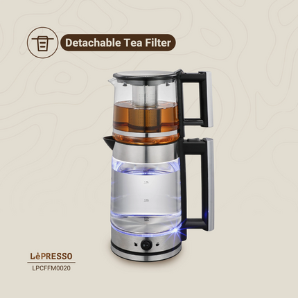 Get the best blend of elegance and functionality with the Lepresso Turkish Tea Glass Kettle. Designed for any kind of tea lover, it
  Features
  a bor