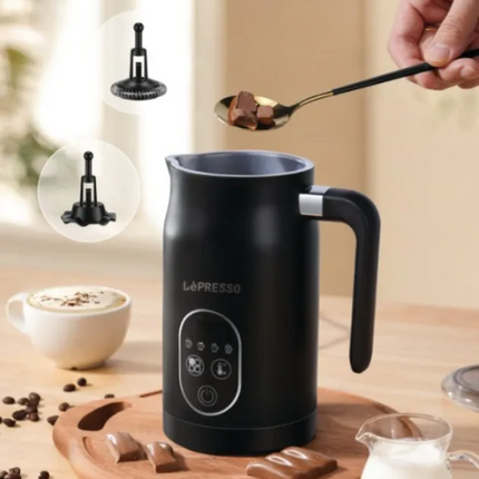 The Lepresso Four Froth Milk Frother is the perfect combination of efficiency and versatility, enabling one to provide high-class coffee froths at hom
