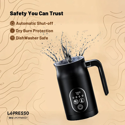 The Lepresso Four Froth Milk Frother is the perfect combination of efficiency and versatility, enabling one to provide high-class coffee froths at hom