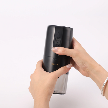 Now enjoy your barista-quality coffee wherever you want using the LePresso Portable Coffee Conical Grinder espresso machine in sleek black. This compa