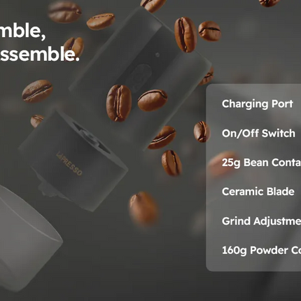Now enjoy your barista-quality coffee wherever you want using the LePresso Portable Coffee Conical Grinder espresso machine in sleek black. This compa