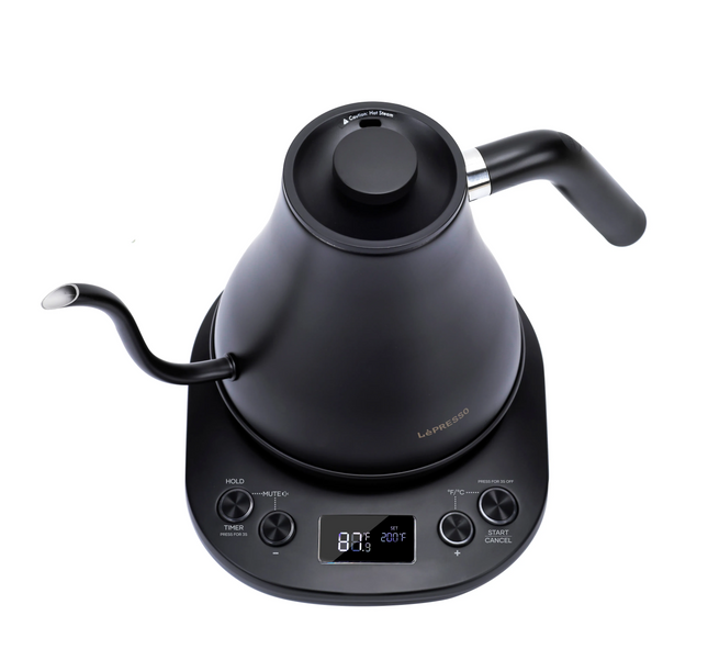 The Lepresso Electric Pour-Over Kettle is a finely crafted electric kettle that serves both the purpose of a high-performance kettle for coffee lovers