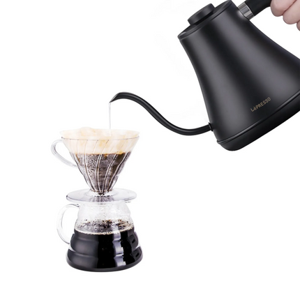 The Lepresso Electric Pour-Over Kettle is a finely crafted electric kettle that serves both the purpose of a high-performance kettle for coffee lovers