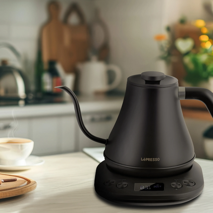 The Lepresso Electric Pour-Over Kettle is a finely crafted electric kettle that serves both the purpose of a high-performance kettle for coffee lovers