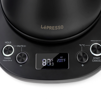 The Lepresso Electric Pour-Over Kettle is a finely crafted electric kettle that serves both the purpose of a high-performance kettle for coffee lovers