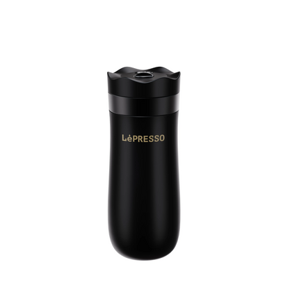 Enjoy a hot brewed coffee with Lepresso Insulated Mug with French Press. The mug capacity is 320ml, and the interior design crafted with dual layers o