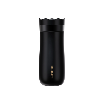 Enjoy a hot brewed coffee with Lepresso Insulated Mug with French Press. The mug capacity is 320ml, and the interior design crafted with dual layers o