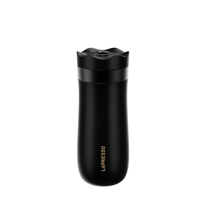Enjoy a hot brewed coffee with Lepresso Insulated Mug with French Press. The mug capacity is 320ml, and the interior design crafted with dual layers o
