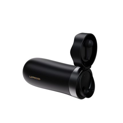 Enjoy a hot brewed coffee with Lepresso Insulated Mug with French Press. The mug capacity is 320ml, and the interior design crafted with dual layers o