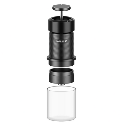 La Presso coffee maker with glass container on a white background