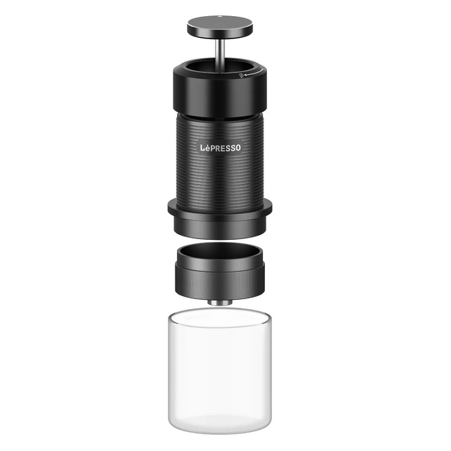 La Presso coffee maker with glass container on a white background