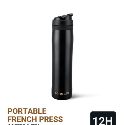 Have a nice, brewed coffee or tea with LePresso Stainless Steel Portable French Press. You have a capacity of 350ml, and the double-walled stainless s