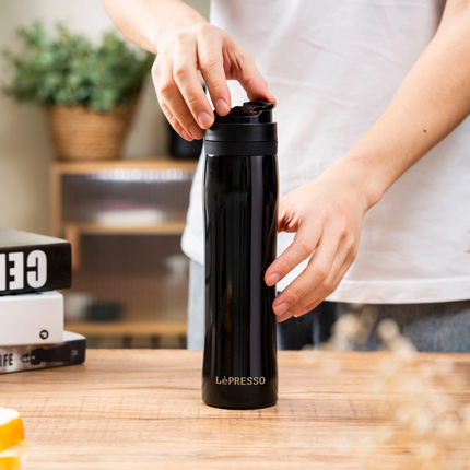 Have a nice, brewed coffee or tea with LePresso Stainless Steel Portable French Press. You have a capacity of 350ml, and the double-walled stainless s