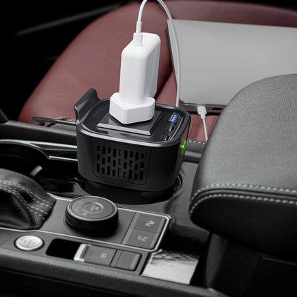 Charging in car is no longer a concern with
Powerology 150W Inverter AC Universal USB A 2*Type-C DC Car 12V 10A. This
versatile inverter is designed t