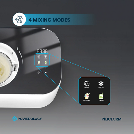 Powerology makes it easy for this high-performance unit to prepare delicious homemade ice cream, frozen yogurt, and sorbet. It is capable of holding a