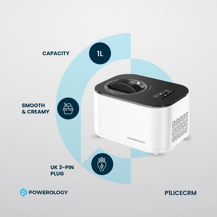 Powerology makes it easy for this high-performance unit to prepare delicious homemade ice cream, frozen yogurt, and sorbet. It is capable of holding a