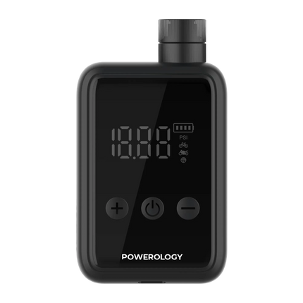 Enjoy effortless and quick inflation with the Powerology Super Compact Tire Inflator, presented in a sleek Black design. This portable, high-performan
