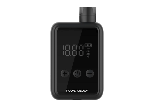 Enjoy effortless and quick inflation with the Powerology Super Compact Tire Inflator, presented in a sleek Black design. This portable, high-performan