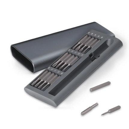 Powerology 31-in-1 screwdriver set is a compact and versatile tool with 30 interchangeable, strong and robust bits, providing a comprehensive solution