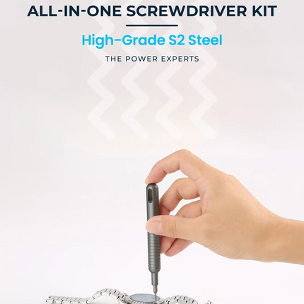 Powerology 31-in-1 screwdriver set is a compact and versatile tool with 30 interchangeable, strong and robust bits, providing a comprehensive solution