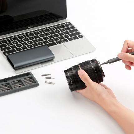 Powerology 31-in-1 screwdriver set is a compact and versatile tool with 30 interchangeable, strong and robust bits, providing a comprehensive solution