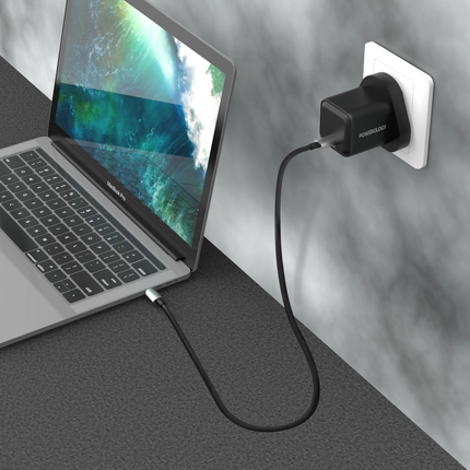 The Powerology 35W Gan Charger, with UK plug, offers a superior charging solution for your devices. Its 35W output, coupled with a Type-C port enhance