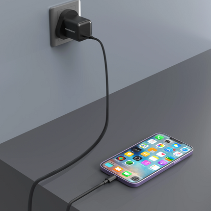 The Powerology 35W Gan Charger, with UK plug, offers a superior charging solution for your devices. Its 35W output, coupled with a Type-C port enhance