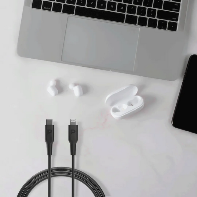 Powerology USB-C Lightning Cable is a 3m long TPE cable with the ability of data transferring and fast charging made for iPhones and iPads. It has USB