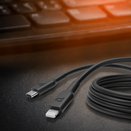 Powerology USB-C Lightning Cable is a 3m long TPE cable with the ability of data transferring and fast charging made for iPhones and iPads. It has USB