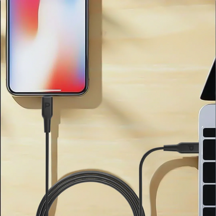 Powerology USB-C Lightning Cable is a 3m long TPE cable with the ability of data transferring and fast charging made for iPhones and iPads. It has USB