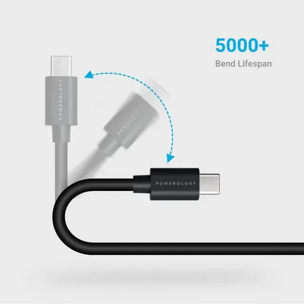 Powerology USB-C Lightning Cable is a 3m long TPE cable with the ability of data transferring and fast charging made for iPhones and iPads. It has USB