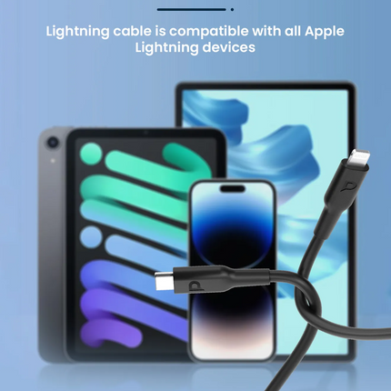 Powerology USB-C Lightning Cable is a 3m long TPE cable with the ability of data transferring and fast charging made for iPhones and iPads. It has USB