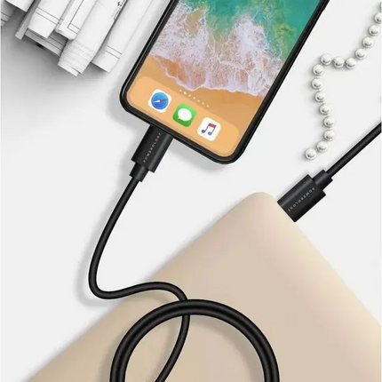 Powerology USB-C Lightning Cable is a 3m long TPE cable with the ability of data transferring and fast charging made for iPhones and iPads. It has USB