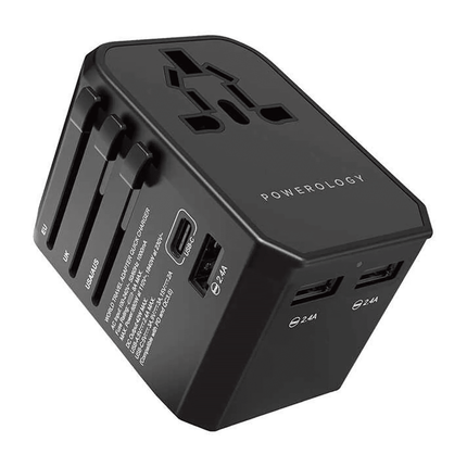 Powerology Universal Charger with Triple USB-A Ports - Clix