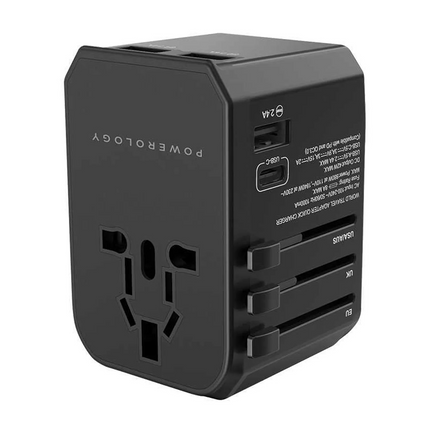 Powerology has produced its multiport adaptor with four international plugs as a compact all-in-one solution for travelers. Powerology Universal Multi