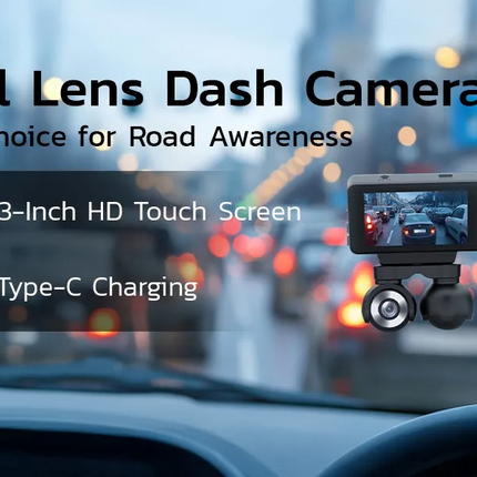 Powerology Dual Lens Dash Camera is a cutting-edge camera designed to provide ample coverage for your vehicle. With a 4K CMOS sensor, the front-facing