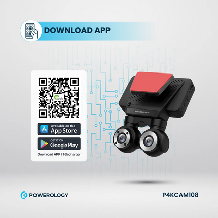 Powerology Dual Lens Dash Camera is a cutting-edge camera designed to provide ample coverage for your vehicle. With a 4K CMOS sensor, the front-facing