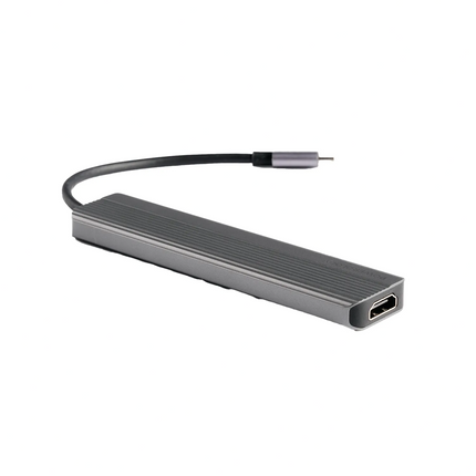 Powerology 6-in-1 Slim 4K HDMI USB-C Hub - Powerology 6-in-1 Slim 4K HDMI USB-C Hub is a multi-port Hub with the ability of fast charging (PD100W) and high-speed data transfer (10Gbps)
