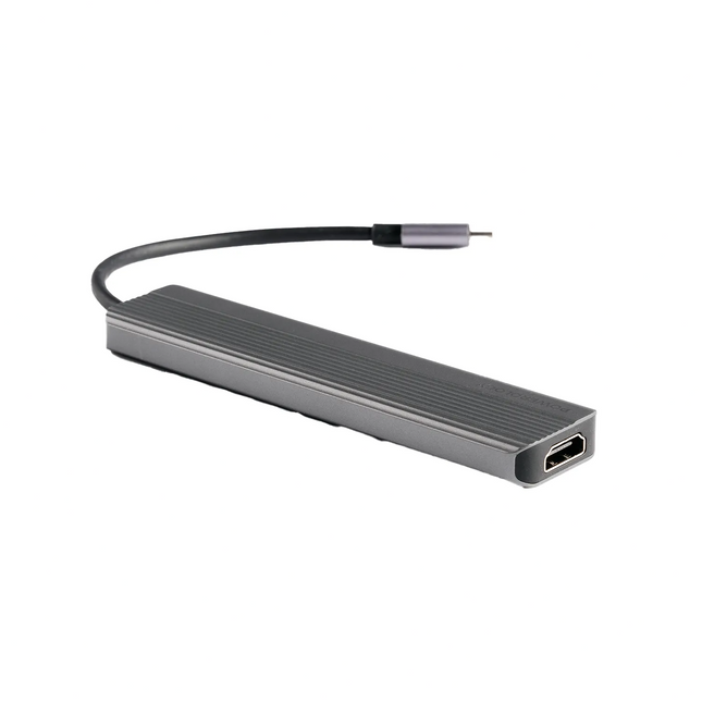 Powerology 6-in-1 Slim 4K HDMI USB-C Hub - Powerology 6-in-1 Slim 4K HDMI USB-C Hub is a multi-port Hub with the ability of fast charging (PD100W) and high-speed data transfer (10Gbps)
