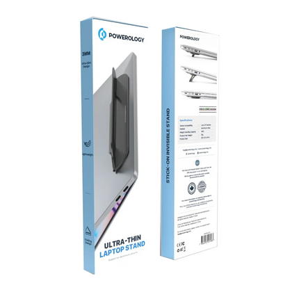 Powerology Ultra-Thin Laptop Stand - Grey - Powerology Ultra-Thin Laptop Stand can improve your workspace setup with its special ultra thin design