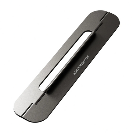 Powerology Ultra-Thin Laptop Stand - Grey - Powerology Ultra-Thin Laptop Stand can improve your workspace setup with its special ultra thin design