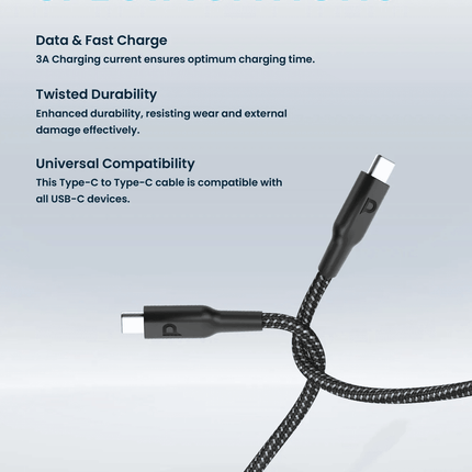 Powerology 60W C-C 30cm V2.0 cables for iPhone - Clix