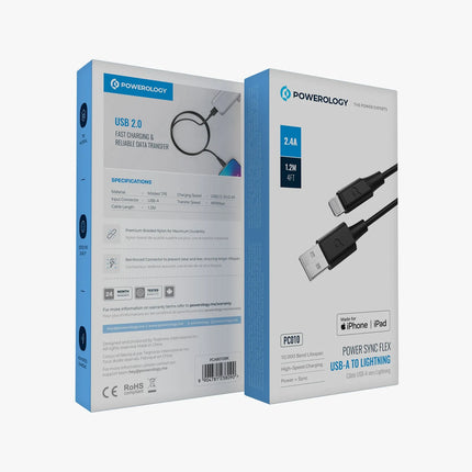 Powereology MFi Lightning to USB-A TPE Jacket Over-Molded Cable 1.2M
