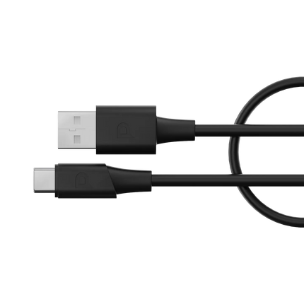 POWEROLOGY USB-A TO USB-C TPE JACKET OVER-MOLDED CABLE 2 METER - BLACK