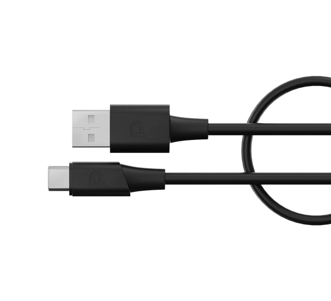 POWEROLOGY USB-A TO USB-C TPE JACKET OVER-MOLDED CABLE 2 METER - BLACK