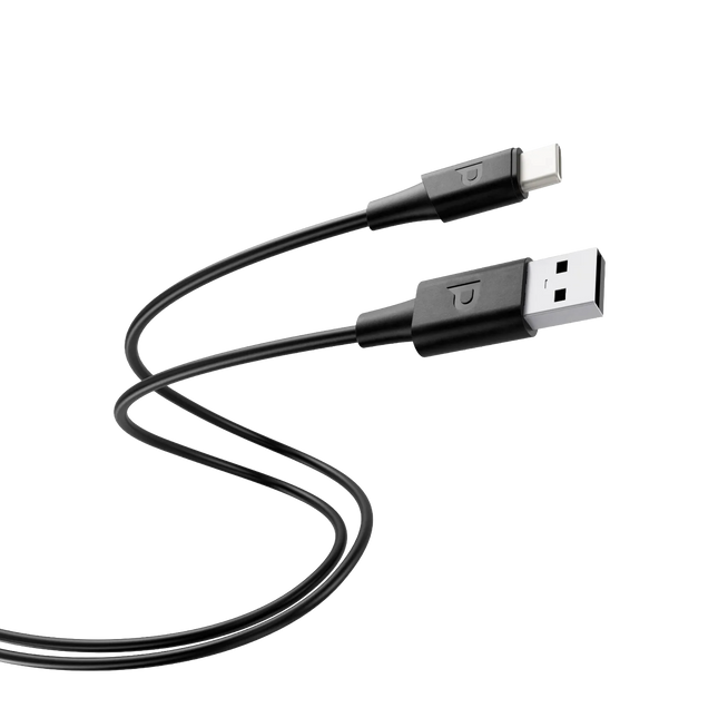 POWEROLOGY USB-A TO USB-C TPE JACKET OVER-MOLDED CABLE 2 METER - BLACK