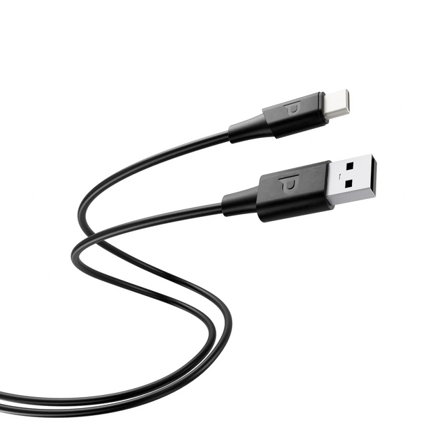 POWEROLOGY USB-A TO USB-C TPE JACKET OVER-MOLDED CABLE 2 METER - BLACK - Powereology USB-A to USB-C TPE Jacket Over-Molded Cable 2M  BlackCharge and sync your device