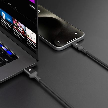 Powerology Power Sync Weave USB-A to USB-C PD 20W Cable has durability and high-speed performance in its construction. Made with braided material, the