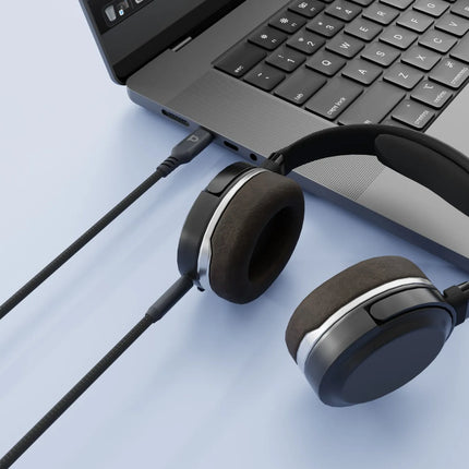 Powereology AUX 3.5mm to USB-C Aluminium Cable 1.2M – Dark Grey