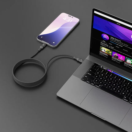 Powereology 60W USB-C to USB-C Magnetic V2.0 Cable 1.2M – Dark Grey